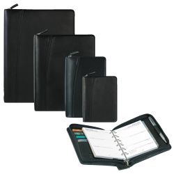 Filofax Lyndhurst Zip Personal Organiser Leather Black A5 205 x 250mm