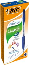Bic Atlantis Retractable Easy Glide Ballpoint Pen Blue Pack of 12