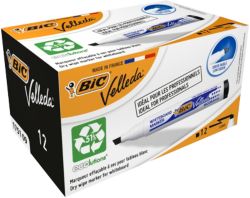 Bic Velleda 1751 Whiteboard Marker Chisel Point Black Pack of 12