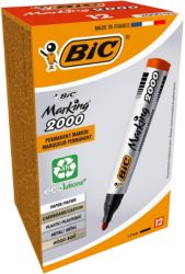 Bic Marking 2000 Permanent Marker Bullet Point Red Pack of 12