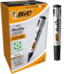 Bic Marking 2000 Permanent Markers Bullet Tip Black Pack of 12