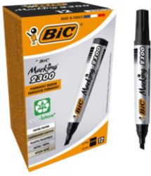 Bic Marketing 2300 Permanent Marker Chisel Point Black Pack of 12