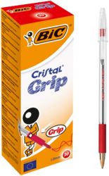 BiC Cristal Grip Ballpoint pen red pk 20
