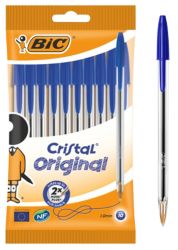 Bic Cristal Medium Ballpoint Pen Blue Pack of 10