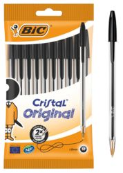 Bic Cristal Medium 10mm Ballpoint Pen Black Pack of 10