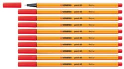 STABILO Point 88 Fineliner Pen Pack of 10 Red