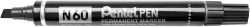 Pentel N60 permanent marker chisel tip black 12bx