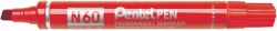 Pentel N60 permanent marker chisel tip red 12bx