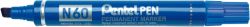 Pentel N60 permanent marker chisel tip blue 12bx