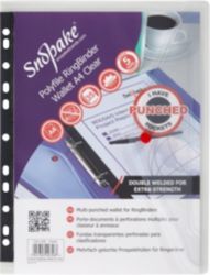 Snopake A4 Clear Punched Wallets Pack of 5