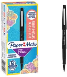Papermate Flair Fineliner Pen Black Pack of 12