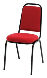 GGI Steel Frame Stacking Banqueting Chair Fabric Claret