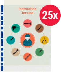Acco Rexel Nyrex Reinforced Top Opening Pockets 90 Micron Blue Strip A4 315 x 255mm Pack of 25