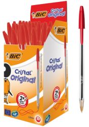 Bic Cristal Medium 10mm Ballpoint Pen Red Pack of 50