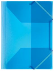 Office Depot 3 Flap Elasticated Folders Pack of 5 Transparent Blue