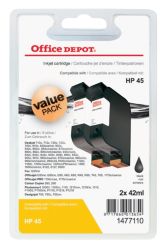 Office Depot Compatible HP 45 Black Ink Cartridge Twin Pack 