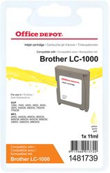 Office Depot Compatible Brother LC1000Y Yellow Inkjet Cartridge