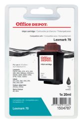 Office Depot Compatible Lexmark 70 Black Ink Cartridge 12AX970E