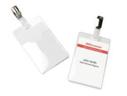 Office Depot Portrait Clip Badges 60 x 90mm 50pk