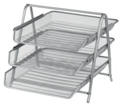 Office Depot Executive Mesh 3 Tier Letter Tray Silver