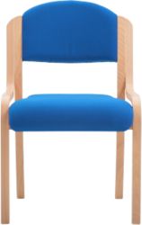 Beech Effect Melamine Frame Stacking Chair Fabric Blue