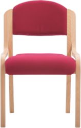 Beech Effect Melamine Frame Stacking Chair Fabric Burgundy