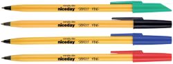 Niceday Ball Point Pens Fine Tip Assorted Box 50