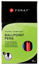 Foray Soft Grip Pens Broad Nib Assorted Pack 12