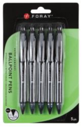 Foray Soft Grip Pens Broad Nib Black Pack 5