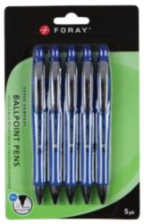 Foray Soft Grip Pens Broad Nib Blue Pack 5