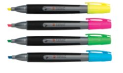 Foray Chisel Point Highlighter Pens Yellow Pink Green Blue 4 pk