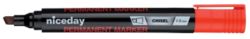 niceday Permanent Chisel Marker Red 12 pk