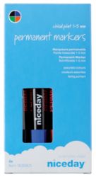 niceday Permanent Chisel Marker Blue Black Red Green 4 pk