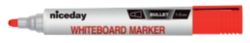 Niceday Whiteboard Markers Bullet Tip 13mm Red Pack of 12
