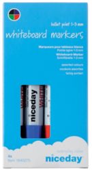 Niceday Whiteboard Markers Bullet Tip 13mm Assorted  4 Pack