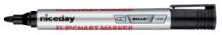 niceday Bullet Tip Black Flipchart Markers 12pk