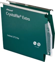 Rexel Crystalfile Extra Lateral 275mm Files Standard Capacity Green Box 25