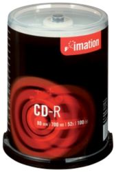 Imation Recordable CD R Spindle 700MB 100pk 