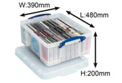 Really Useful Box Really Useful Storage Box Plastic 18 Litre H200xW390xD480mm Clear 