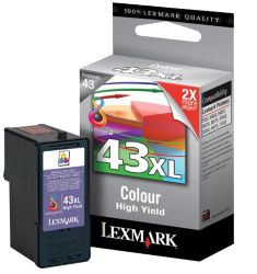 Lexmark 43 Cyan Magenta Yellow Printer Ink Cartridge 18YX143E