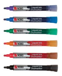 NOBO HYDRO Liquid Ink Marker Pk 6 Assorted