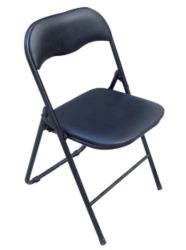 RS To Go Economy Steel Fram Folding Chair PVC Black