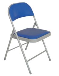 RS To Go Deluxe Padded Steel Frame Folding Chair PVC Blue