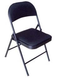 RS To Go Deluxe Padded Steel Frame Folding Chair PVC Black