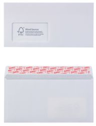 Office Depot White FSC Envelopes Windowed DL