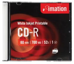 Imation Recordable Inkjet Printable Surface CD R 700MB 10pk 