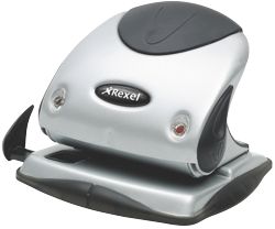 Rexel 2 Hole Punch Silver Black