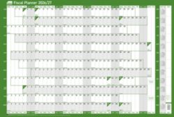 Acco Sasco 2013 Mounted Fiscal Wall Planner 610 x 915 mm 