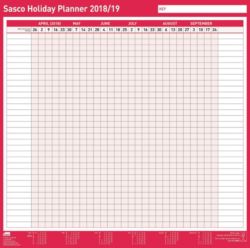 Sasco 2013 Unmounted Holiday Planner 420 x 750 mm