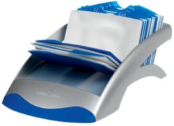 Durable Visifix Desk Business Card File BlueSilver 
